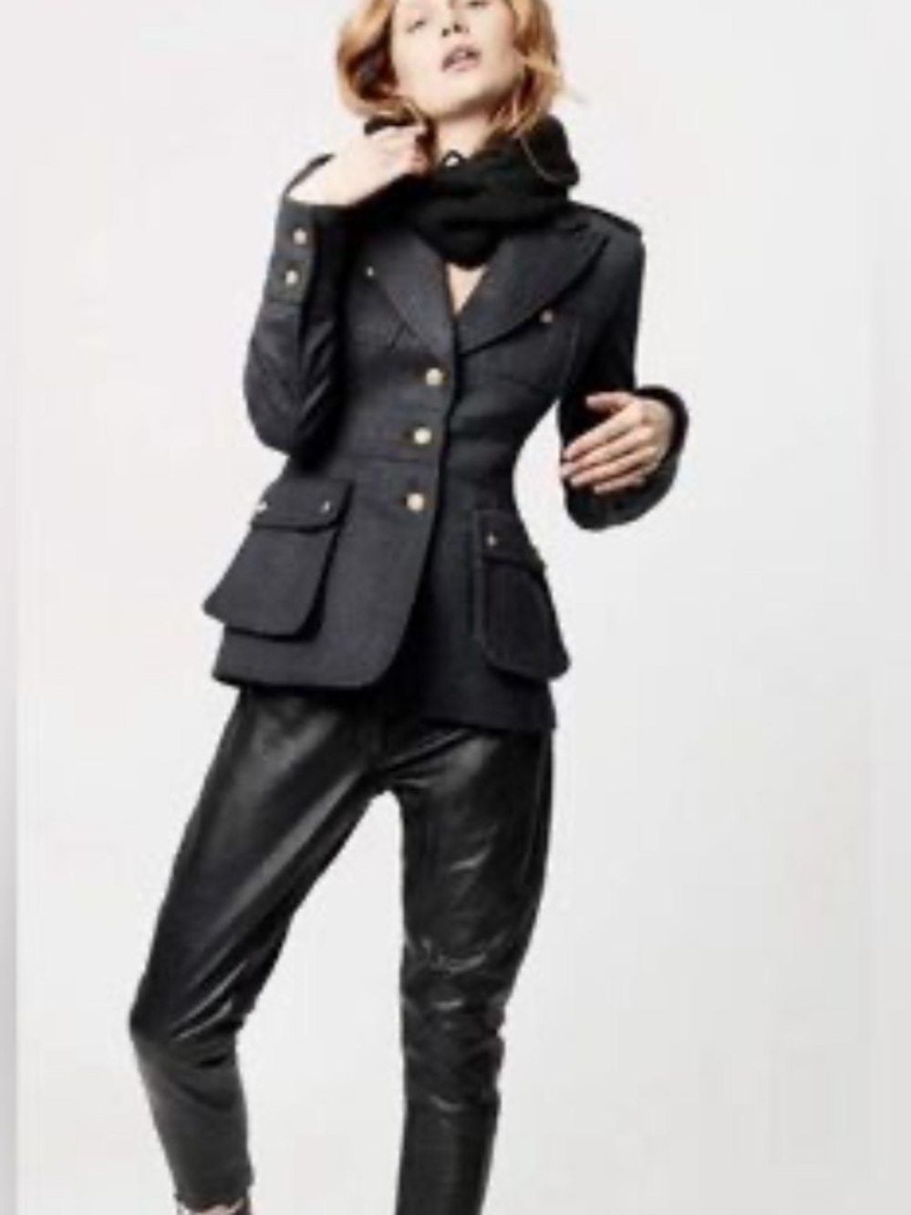 Smythe Officer Jacket Charcoal Size 4